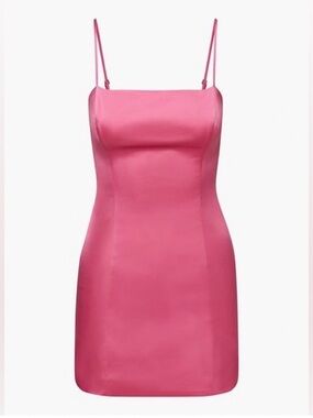 Aritzia Sunday Best Shimmer Satin Dress in Pink!